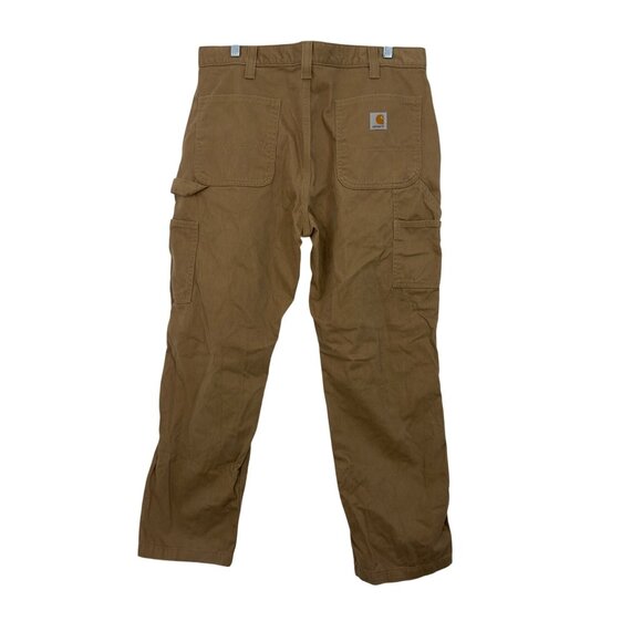 Carhartt Mens Relaxed Fit Brown Work Pants 100% Cotton Size 38x30 - Picture 1 of 10